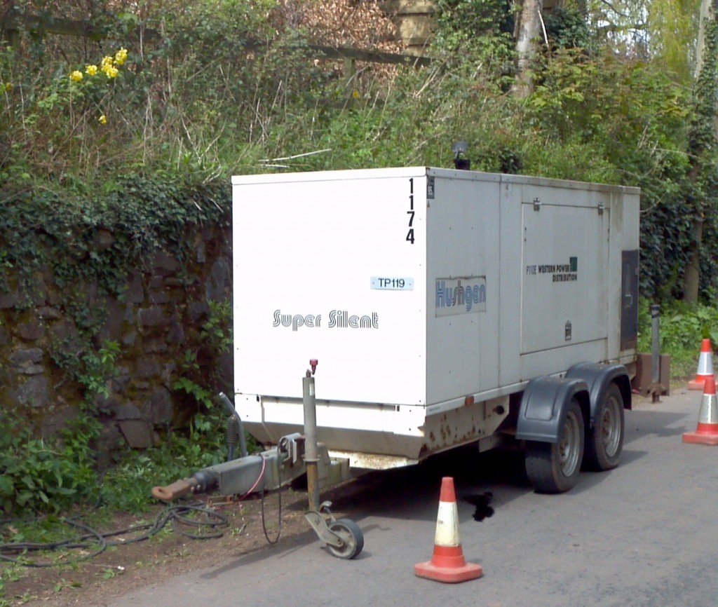 WPD Generator hard at work outside Pen Hill Cottage WPD Generator hard at work outside Pen Hill Cottage